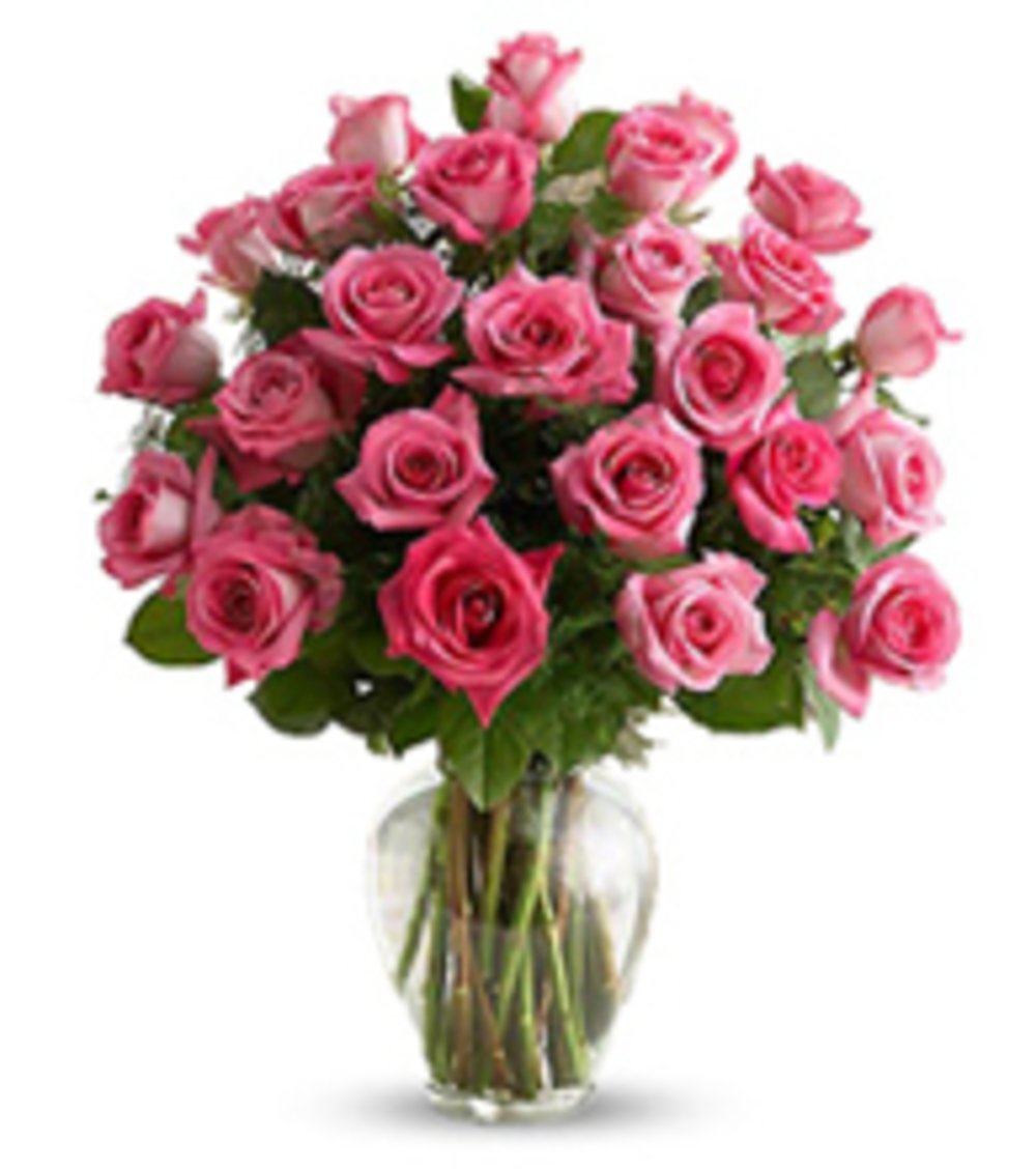 Pink Roses Vase Arrangement