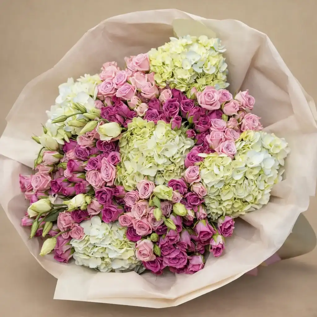 Carnations and Roses Wedding Hand Bouquet