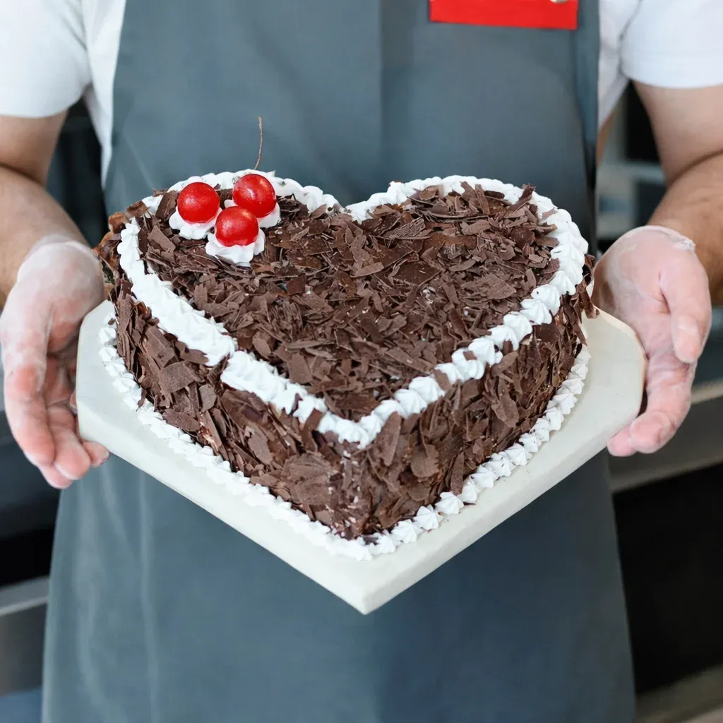 Heart Shaped Black Forest Cake